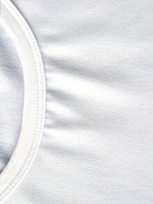 Camiseta   Estampado Punk - Diseño de Llamas y Cadenas, Tejido Suave y Transpirable, Manga Corta y Cuello Redondo para Mujer, Moda Casual Primavera-Verano, Cómoda para Uso Diario, Lavable a Máquina, Elasticidad Media - [Blanco] - Ver 4