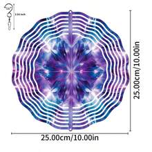 1 Set 3D Mandala Flower Hanging Spinner, Metal Garden Wind Chime With 360° Rotating Hook, For Garden & Yard Decor (Pendant Not Included), Random Style - A - View 4