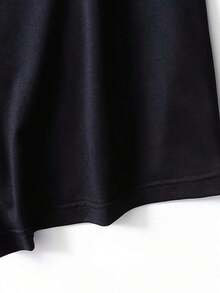 1 pieza de camiseta casual de cuello redondo para mujer SALT Print, manga corta, longitud regular, para primavera y verano, 180g, 100% algodón, los diseños están completamente estampados. Unisexo. - Negro - Ver 5