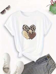 Women's Pure Cotton Short-Sleeve T-Shirt, Classic Basic Round Neck Tee, Loose-Fitting Casual Top, Soft And Comfortable Fabric, Sizes S-5XL Available, Solid Color Blouse For Everyday Wear, Breathable Summer Essential, Easy-To-Match Fashionable T-Shirt For Ladies. - 軍綠色 - 查看 1
