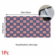1pc, Home Decor, American Flag Pattern Printed Table Skirt, Kitchen Small Curtain, Kitchen Cabinet Cover, With Curtain Holes, Easy To Hang, Rectangular, Machine Woven, Machine Washable, Kitchen Decoration And Accessories, Perfect For Kitchen Cabinets And Home Decor - Multicolor - View 13