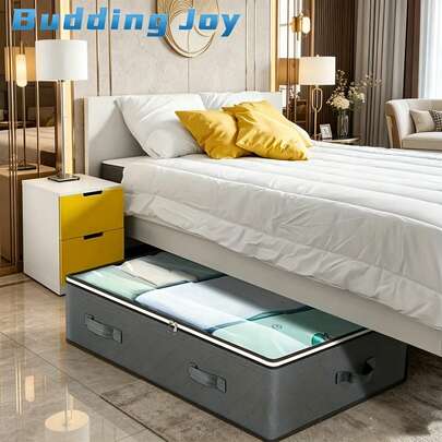 Hộp đựng đồ dưới gầm giường (1 cái/2 cái), tủ đựng đồ bằng vải cổ điển, túi đựng đồ gấp gọn dưới gầm giường, hộp đựng đồ dung tích lớn, dùng để đựng chăn, khăn tắm, chăn bông, áo len, gối, ga trải giường, giấy gói quà - Khóa kéo đa năng, dùng để đựng đồ trong nhà và phòng, đựng đồ dưới gầm giường.