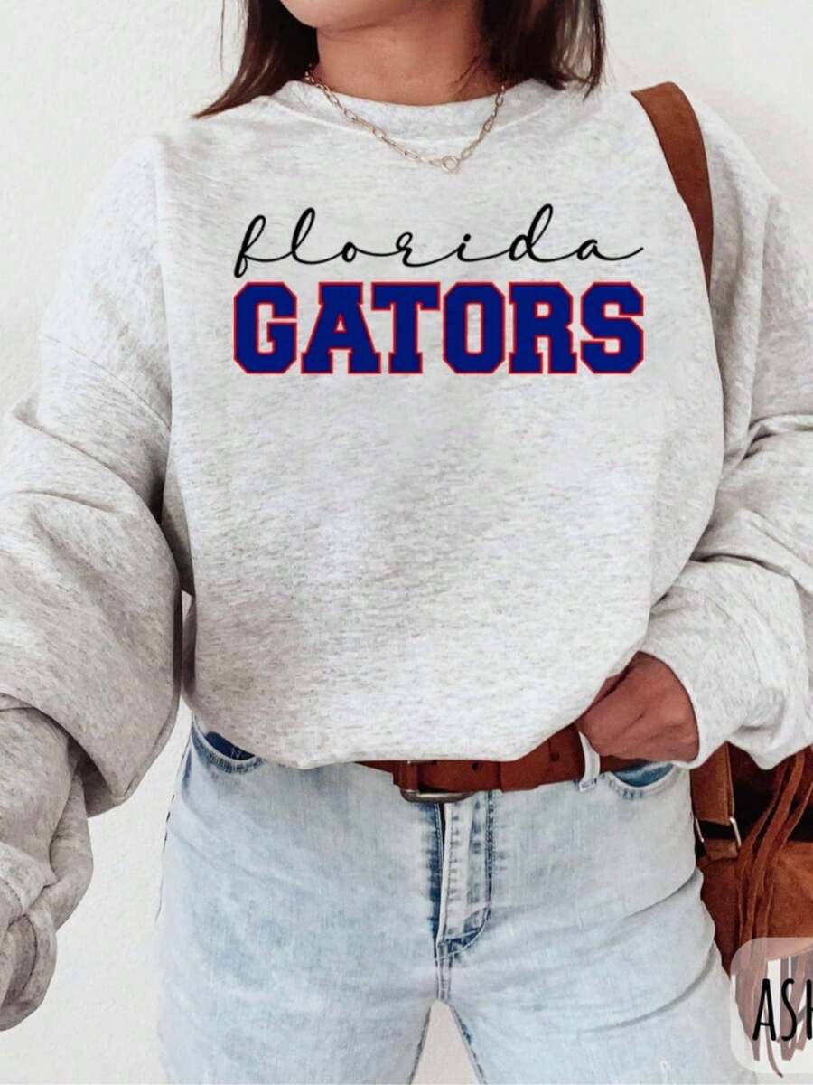 Florida Sweatshirt, Vintage Florida Football Shirt, Retro Game Day Sports Tee, Gators Fan Gift Unisex (2) - Xám - Xem 1