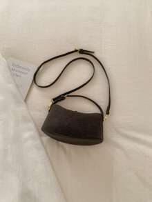 1 件装休闲百搭女士手提包，纯色时尚斜挎包，可调节肩带，PU 皮革材质，适合日常使用，年轻女性，通勤，购物，约会，办公，商务场合。 - 咖啡 - 查看 9
