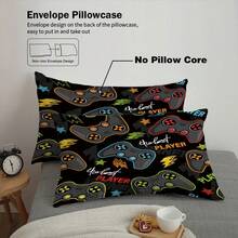 3pcs Video Game Controller Pattern Bedding Set (1 Duvet Cover + 2 Pillow Shams, No Filling), Soft & Breathable Polyester Fabric, Suitable For All Seasons, Easy Care, Fits Twin/Full Size, Suitable For Home, Dorm, Apartment, Hotel, Vacation, And Gift - Multicolor - View 11
