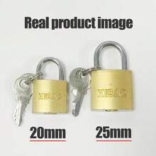 1pc/2pcs Small Metal Padlock With 2/4 Keys, 20mm/25mm Size, Durable Anti-Theft Padlock For Garage, Luggage, Tool Box, Cabinet - Padlock - View 5
