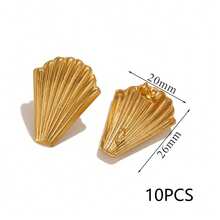 10 Stücke 304 Edelstahl 18K Goldplattierte geometrische Ohrstecker Rohlinge, sortierte Formen Ohrstecker mit Schlaufe, Hypoallergen DIY Handgefertigte Ohrringe Schmuckherstellung Zubehör - Ohrringe - Übersicht 8