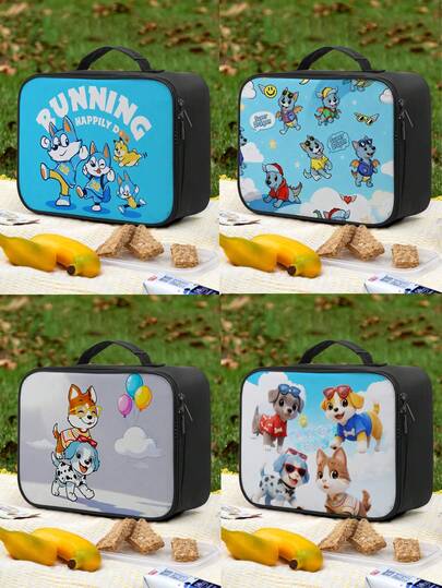 1pc Cartoon Running Dog Print Insulated Lunch Bag, Picnic Portable Meal Bag,Large Capacity Handbag Kids Lunch Bag School Essentials Cartoon Lunch Bag Back To School Picnic Bag Kids Durable Thermal Lunch Box Tote For School Outdoor Travel Picnic Hiking Beach,Dog Lover