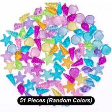 51pcs/101pcs Colorful Artificial Acrylic Crystal Aquarium Decor Set, Including Shells, Conches And Starfish, Suitable For Fish Tank Decoration - A - View 13