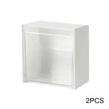 Wall-Mounted Cotton Swab Storage Box, Cosmetic Storage Box, Jewelry Storage Box, Plastic Storage Rack, For Organizing And Storing Cotton Swabs, Dental Floss, Hair Ties, Hair Clips, Makeup Pads, Powder Puffs And Other Items - Multicolor - View 7
