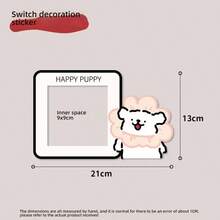 1pc Cute Puppy Switch Sticker, Home Use, Outlet Frame Cover, Creative, Switch Protective Cover, Felt Decor, Wall Sticker Self-Adhesive - A - View 10
