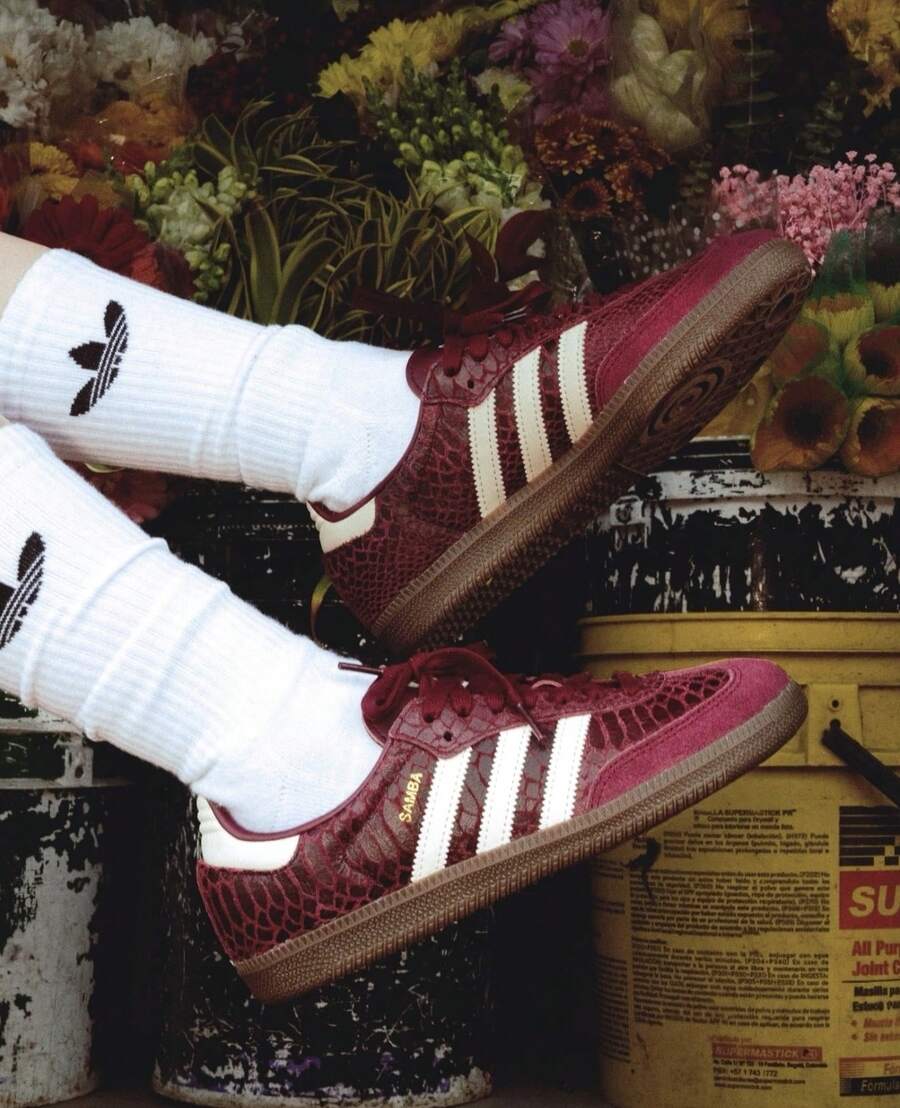Adidas Wmns Samba OG 'Maroon Cream White Gold'IH3979 Christmas Gift | Retro Heritage Style, Timeless Silhouette - 紅色 - 查看 1