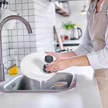 Bộ 1 bàn chải rửa chén tự động có chức năng phân phối nước rửa chén, loại dùng trong gia đình, có thể phân phối nước rửa chén, bàn chải nhà bếp, loại bỏ vết bẩn. Bao gồm đế giữ bàn chải. - Nhiều màu - Xem 4