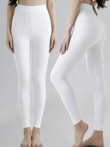 Quần legging nữ cạp cao không đường may, mềm mại như bơ, co giãn, ôm dáng, size 9, thích hợp cho yoga và mặc hàng ngày (dưới 70kg) (chất liệu hơi trong suốt) - Nhiều màu - Xem 28