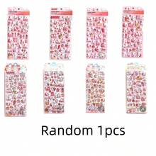 Pegatinas de burbujas rosas brillantes con adorables patrones de comida y animales, adecuadas para diarios, álbumes de recortes, fundas de teléfono, manualidades DIY y decoración de papelería estética, regalo perfecto para la temporada de bodas y el Día de la Madre - Pegatinas 3D 19 - Ver 10
