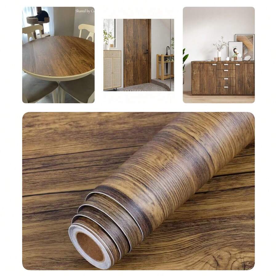 Giấy dán tường giả vân gỗ cổ điển, kích thước 40cm*100/300/500cm, chất liệu tự nhiên, chống thấm nước, có thể tháo rời, thích hợp cho việc trang trí nhà cửa.