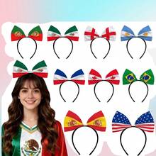 1 Peça Faixa de Cabeça com Laço para Fã de Futebol, Acessório de Torcida, Perfeito para Celebrações do Dia da Independência e Festas de Futebol, Faixa de Cabeça Unissex para Apoio de Fãs em Eventos Esportivos, Acessório de Torcida, Acessório de Torcida para a , Cores Vibrantes, Vários Estilos, Fantasia de Festa, Acessório com Padrão de Bandeira Nacional, Conjunto de Acessórios para Fã de Futebol, Faixa de Cabeça com Laço, para Celebrações Esportivas, Eventos Esportivos de Futebol da e Trajes de Festa, Voetbal - Multicolorido - Visão 2