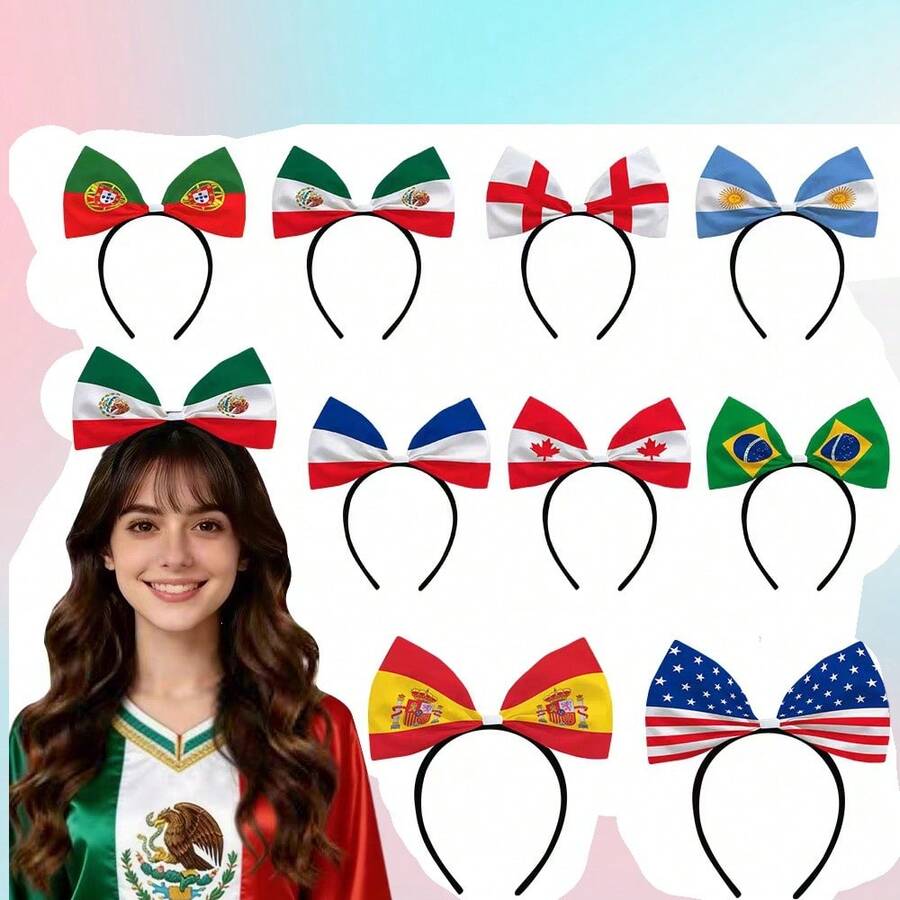 1 Peça Faixa de Cabeça com Laço para Fã de Futebol, Acessório de Torcida, Perfeito para Celebrações do Dia da Independência e Festas de Futebol, Faixa de Cabeça Unissex para Apoio de Fãs em Eventos Esportivos, Acessório de Torcida, Acessório de Torcida para a , Cores Vibrantes, Vários Estilos, Fantasia de Festa, Acessório com Padrão de Bandeira Nacional, Conjunto de Acessórios para Fã de Futebol, Faixa de Cabeça com Laço, para Celebrações Esportivas, Eventos Esportivos de Futebol da e Trajes de Festa, Voetbal
