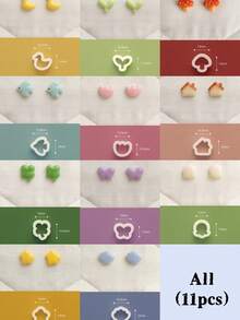 Mini Clay Cutters, Polymer Clay Molds For Cute Mushroom, Duck & Floral Earrings, Ideal For Kawaii, Whimsical & Cottagecore Style Jewelry, Great For Casual & Nature Inspired DIY Projects - White - View 17