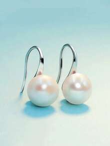 1 par de brincos pendentes femininos da moda, ideais para aniversários, festas e como presente de Dia dos Namorados. - Prata - Ver 3