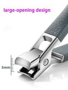 1pc Large Size Ergonomic Nail Clipper With Super Sharp Stainless Steel Blades, Suitable For Thick And Hard Fingernails And Toenails - Multicolor - View 4