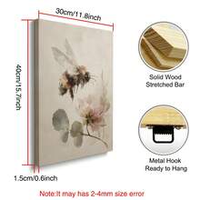 1pc Framed/Unframed Vintage Beed Floral Cottagecore Canvas Poster Cozy Botanical Insect Rustic Wall Art Print Minimalist Farmhouse Decor Retro Scroll Painting For Dorm,Office,Living Room,Modern Home Decoration - A - View 14