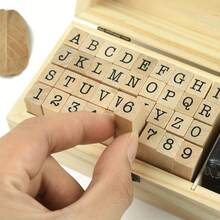 36pcs Alphabet & Number Stamps, Wooden Rubber Retro Design With Storage Box, Suitable For DIY Scrapbooking, Card Making - Multicolor - View 4