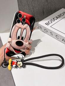 Disney Mickey Mouse Clubhouse Phone Case : 3D Fluffy Pattern Border Protector Phone Soft Phone Case With A Free Cute Mickey Bracelet Chain Lanyard, Mickey, Minnie, Goofy, Donald Duck, Daisy Duck, Pluto, For Apple 17 Promax 17 Pro 16 15 14 13 12 11 Pro Max XS Max X XR Soft Cover Summer Phone Case - trắng - Xem 6