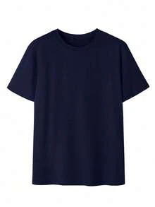Camiseta de mujer estampada de manga corta para verano, tela de poliéster, estilo multifuncional, corte regular, peso 180 gramos, 1 unidad. - Azul oscuro - Ver 4