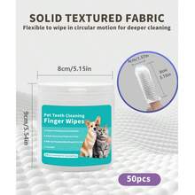 100/50pcs Pet Dental Finger Brush, Suitable For Dogs And Cats, Soft And Gentle, Non-Irritating, Fit For Small, Medium And Large Pets, Pet Essential, Grooming Necessity | Gentle Cleaning Wipes | Soft Texture - Uscented - View 6