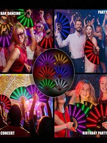 1pc 10-Inch LED Atmosphere Prop Illuminated Fan, Rave Fan For Electronic Music Festival, Party, Performance, Masquerade Ball, Wedding, Bachelor Party, Costume Play Party Decoration - Multicolor - View 8