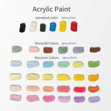 Macaron Acrylic Paint Set 12/24/36/48/108 Colors, Waterproof Quick-Drying Water-Based Paint With Brushes. Suitable For Canvas, Stone, Ceramic And DIY Crafts With Rich Mixable Colors. Great Gift For Students, Artists And Hobbyists. - Macarons - View 8
