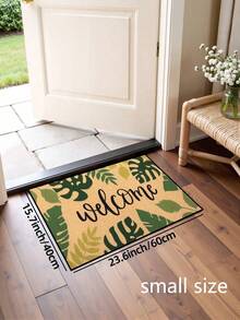 1pc Summer Palm Leaf & Welcome Pattern Doormat, Farmhouse Style Washable Polyester Fiber Mat, Suitable For Living Room, Kitchen, Bedroom, Entryway, Home Decor, Room Decor, All Season - 1PC - View 8