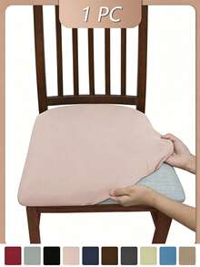 1 pieza/4 piezas/6 piezas Fundas elásticas y lavables para sillas de terciopelo en unicolor, sencilla pero elegante, suave y cómoda, resistente al polvo para el comedor/sala de estar - Multicolor - Ver 35