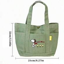 Túi tote vải bố dung tích lớn, túi xách in hình Snoopy, túi đeo vai, túi xách thời trang thoáng khí, túi dành cho mẹ. - A - Xem 10