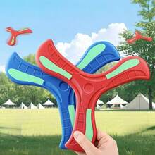 Boomerang Returns, Unbreakable Three-Leaf Glow-In-The-Dark Flying Disc, Strong Luminous Flying Toy, Soft Outdoor Lawn Interactive Sports Toy, Shockproof Lightweight Park Camping Toy, Portable Outdoor Leisure Toy, Camping Play Prop, Outdoor Sports Educational Fun Toy Gift - Multicolor - View 7