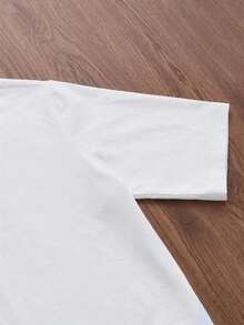 Camiseta Corta Blanca de Corte Cuadrado para Hombre, Talla Estándar, SWAVVY, Verano - Blanco - Ver 4