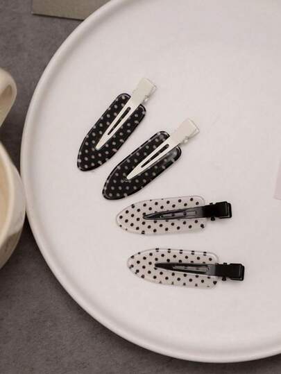 4pcs Elegant Pink Acrylic Hair Clips - Cute Oval Alligator Clips, Suitable For Women And Girls, Seamless Bangs Clips, Perfect For Elegant Hairstyles And Bangs, Suitable For Daily Wear, Also An Ideal Gift For Christmas, Women, Adults, Adult Christmas