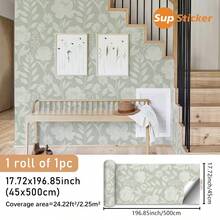 SUPSTICKER 1件裝北歐花卉線條壁紙 PVC自黏防水可移除 17.72x78.74/118.11/196.85in 適用於牆面櫥櫃 - 1PC - 查看 13