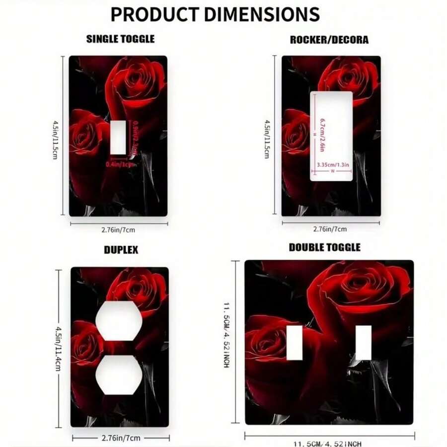 1pc 1-Gang/2-Gang Valentine's Day Light Switch Plate Cover, Suitable For Bedroom, Bathroom And Kitchen - Electrical Panel - A - View 1