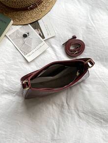 2026 New Korean Style Women's Shoulder Bag, Minimalist Outdoor Portable Handbag, Fashion Versatile Solid Color Underarm Bag - Red - View 11