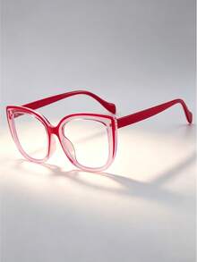 Leopard Frame Eyeglasses, Suitable For Daily Wear - Transparent Red - View 4