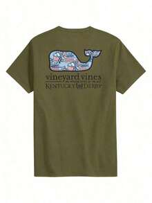 Vineyard Vines Men's Kentucky Derby Sticker Whale Fill Short-Sleeve Pocket Tee Pure Cotton T-Shirt-Fall/Winter Casual Vintage Style Unisex Relaxed Fit Long-Sleeve Crewneck Sweatshirt - 綠色 - 查看 11