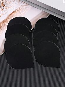 10入拋棄式乳貼，無縫透氣自黏隱形胸貼，女用內衣配件，低胸晚禮服胸貼，防走光乳貼，婚紗攝影用品，婚紗配件 - 黑色 - 查看 5