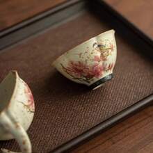 100毫升青花瓷花鸟高脚大师杯，陶瓷功夫茶杯，釉下彩口家用水杯 - 彩色 - 查看 5