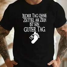 Printed T-Shirt For Men And Women - 黑色 - 查看 1