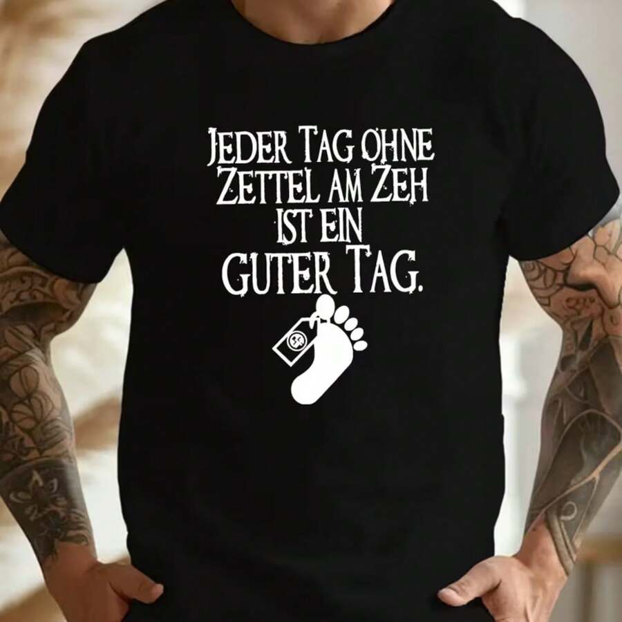 Printed T-Shirt For Men And Women - 黑色 - 查看 1
