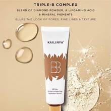 Set de base de crema BB con borla de polvo, corrector, de larga duración, acabado suave, cobertura completa, minimizador de poros, de fácil aplicación - Multicolor - Ver 6