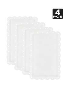 1/2/4 pièces Assiettes à dessert en plastique blanc, convient pour la cérémonie de remise des diplômes, l'anniversaire, la fête, le mariage, la cuisine, le cadeau de Noël - Multicolore - Voir 8