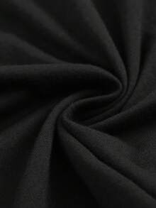Camiseta Casual de Cuello Redondo 100% Algodón para Hombre y Mujer - Ropa Casual de Verano - Negro - Ver 4
